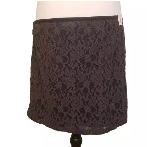 NWT GAP Skirt, Dark Gray Cotton Lace Floral Print Career Casual RETAIL $45, 10 - Picture 4 of 11